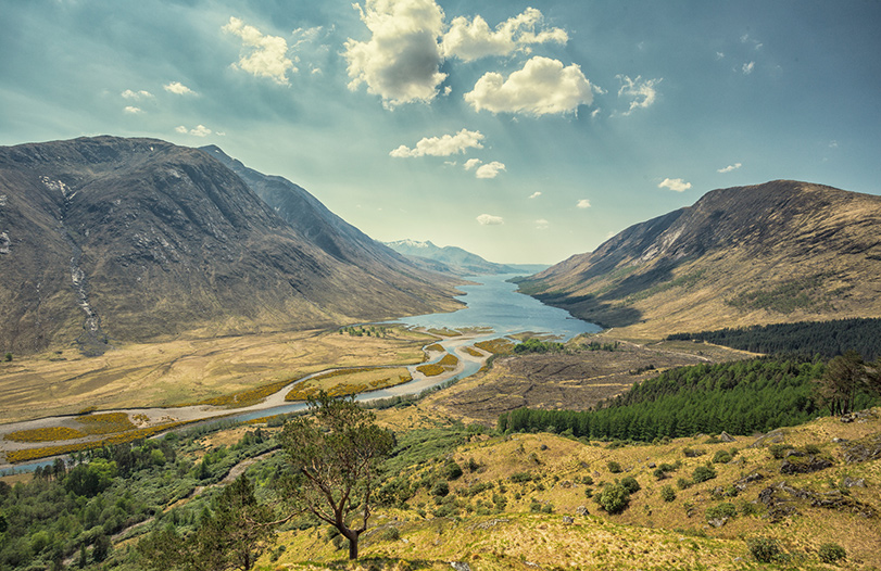Scottish Highlands landscape on a private guided tour in Scotland